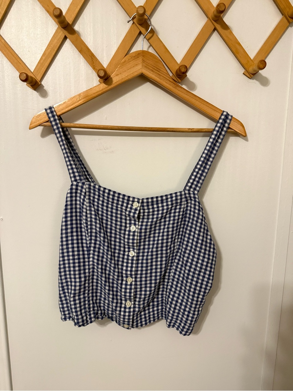 Women’s Levi's Navy and White Gingham Button-Front Camisole